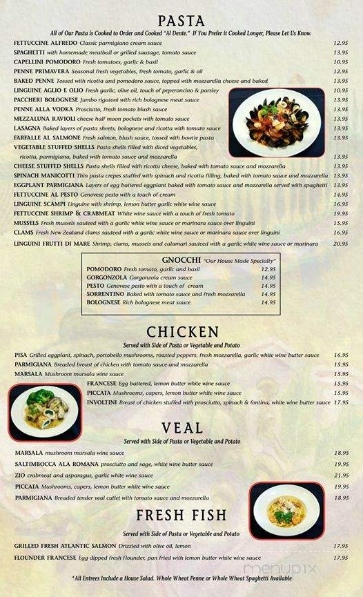 Zio's Tuscan Grille - Cinnaminson, NJ menu_pic