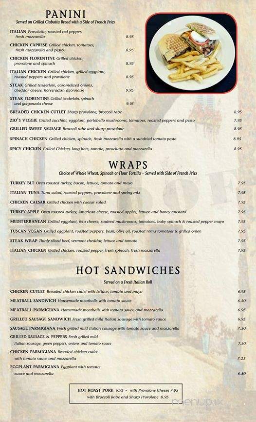 Zio's Tuscan Grille - Cinnaminson, NJ menu_pic