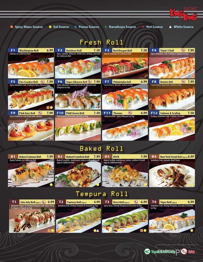 King Kong Sushi - Claremont, CA menu_pic