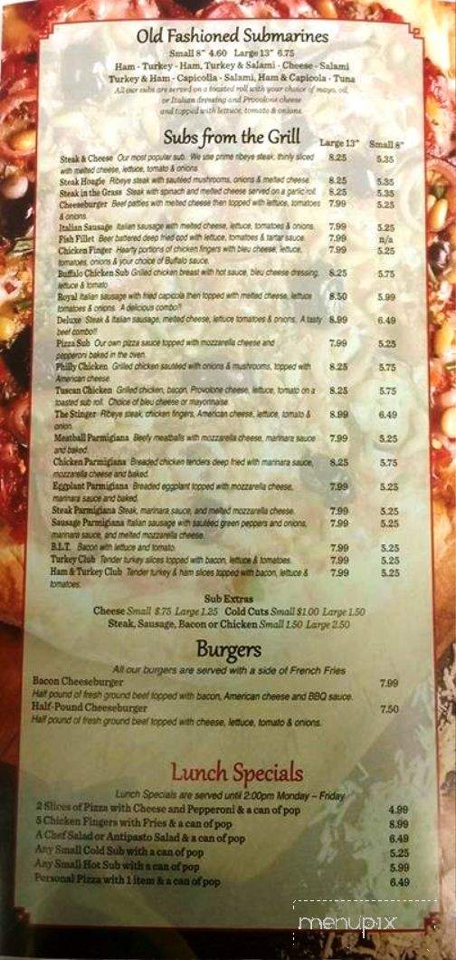 Royal Pizza & Italian Bistro - Clarence, NY menu_pic