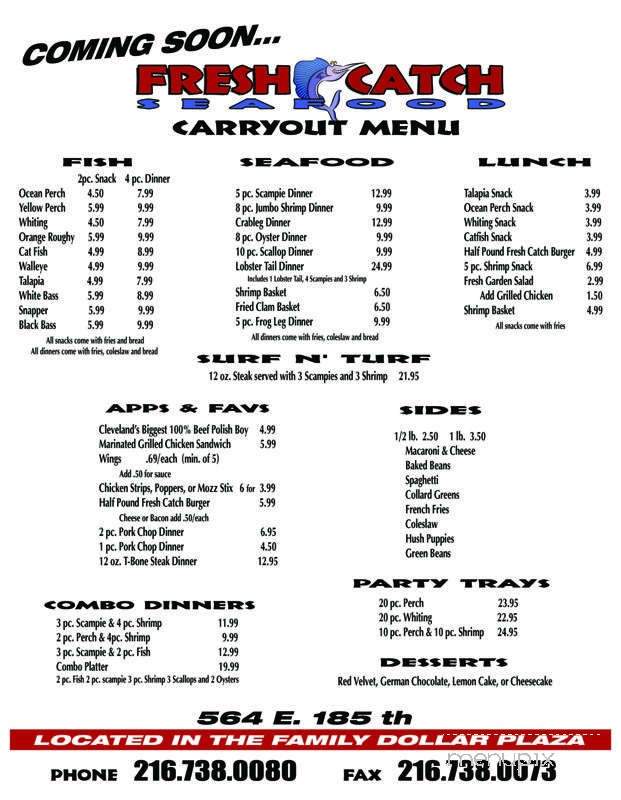 Fresh Catch Seafood Express - Cleveland, OH menu_pic
