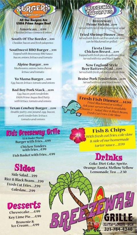Breezeway Grille - Cocoa Beach, FL menu_pic