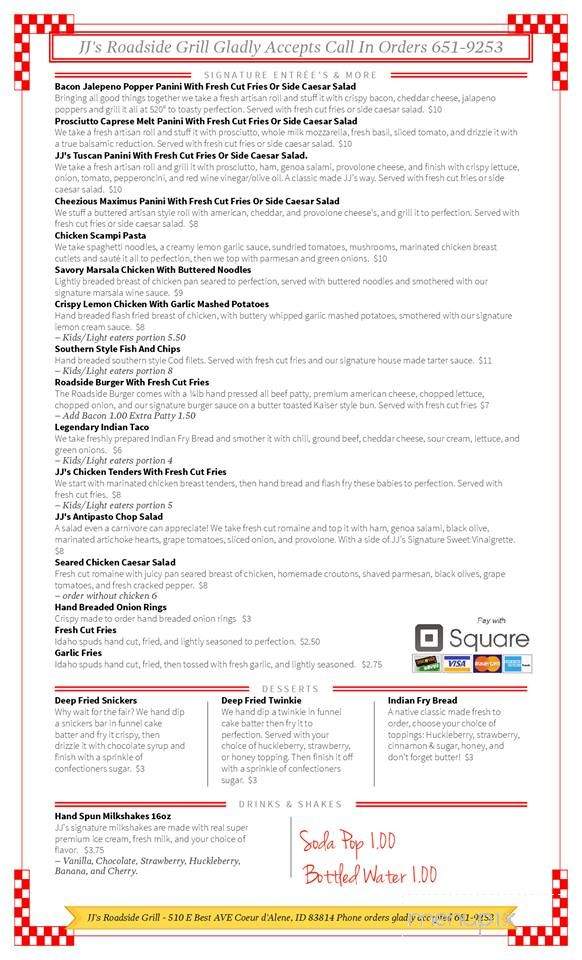 Jj's Roadside Grill - Coeur D'Alene, ID menu_pic