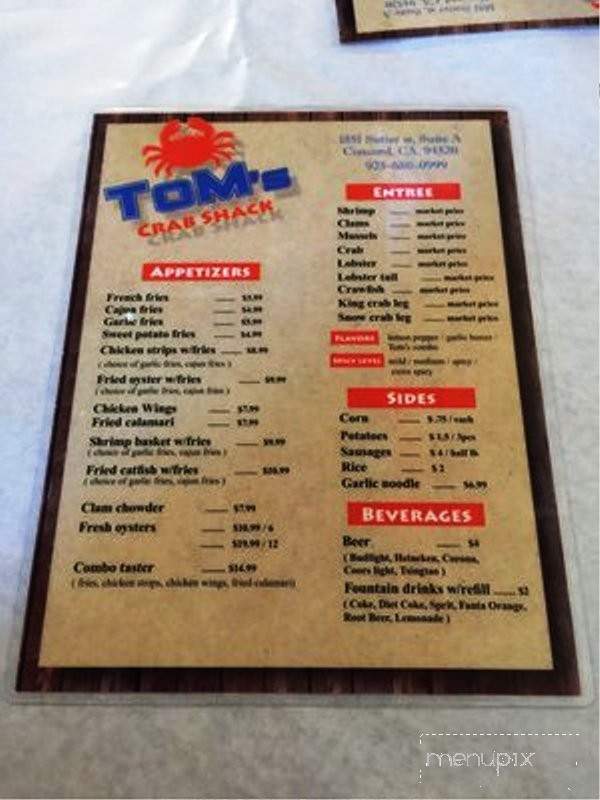 /380341380/Tom-s-Crab-Shack-Menu-Concord-CA - Concord, CA