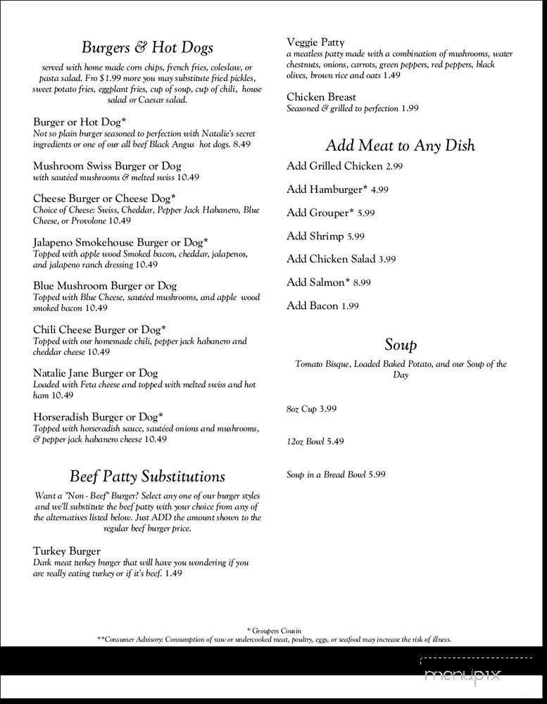 Natalie Jane's - Cornelia, GA menu_pic