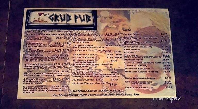 Grub Pub - Corpus Christi, TX menu_pic