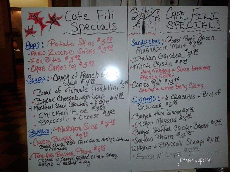 Filibuster Club - Cumberland, RI menu_pic