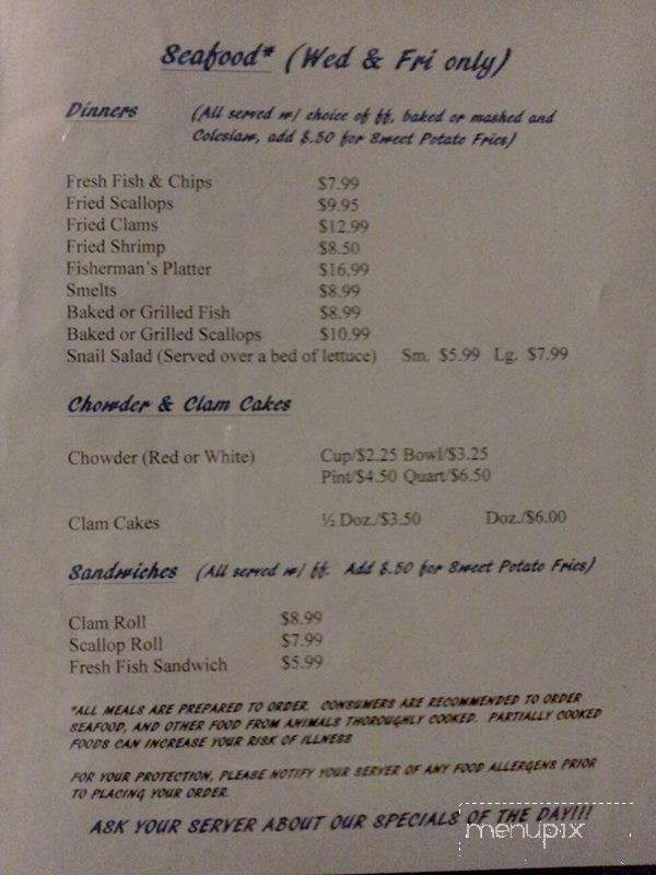 Filibuster Club - Cumberland, RI menu_pic