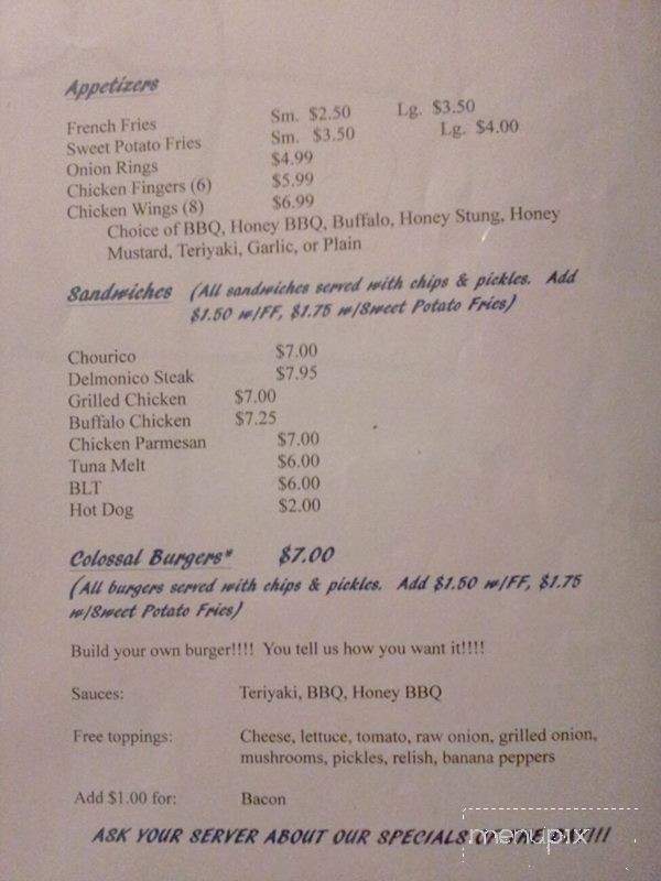 Filibuster Club - Cumberland, RI menu_pic