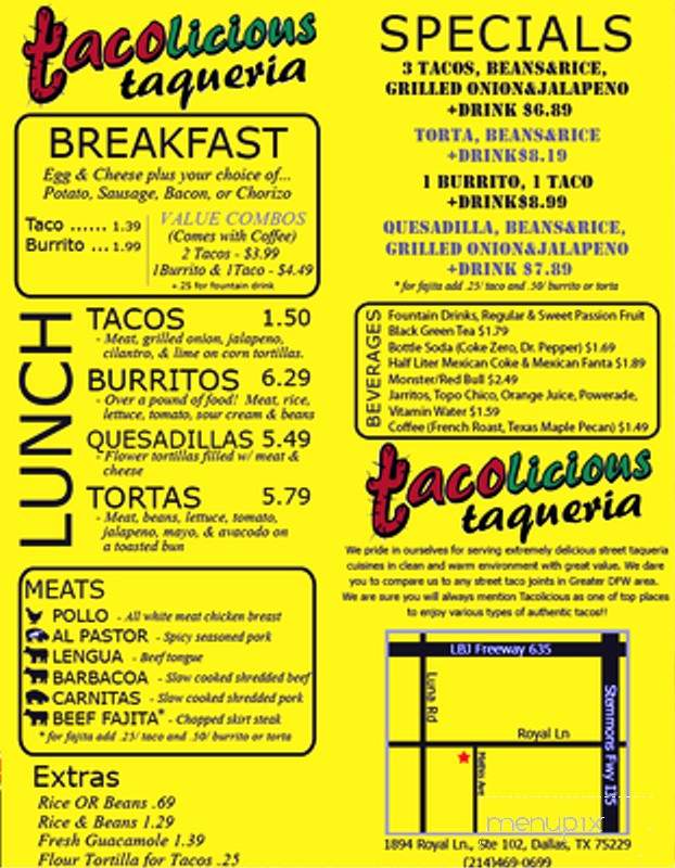 Tacolicious - Dallas, TX menu_pic