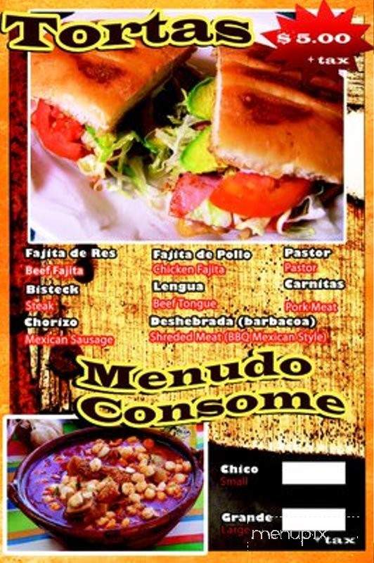 Taqueria la Huasteca - Dallas, TX menu_pic