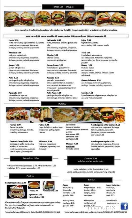 Tortas Las Tortugas - Dallas, TX menu_pic