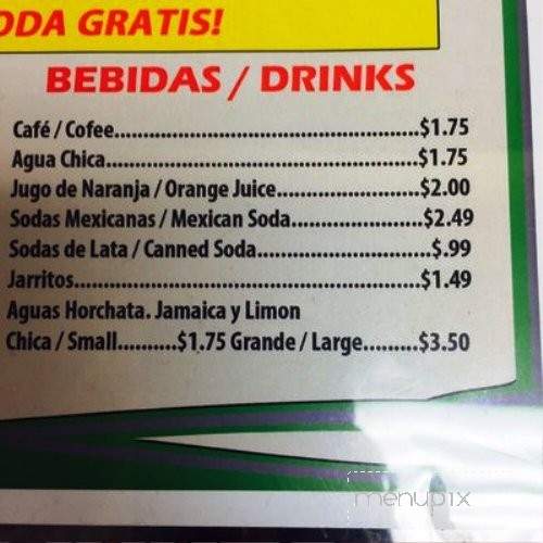 Tres Salsas Taqueria - Dallas, TX menu_pic