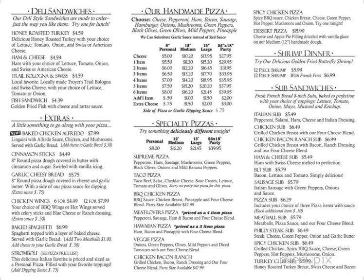 Kidron Pizza - Dalton, OH menu_pic