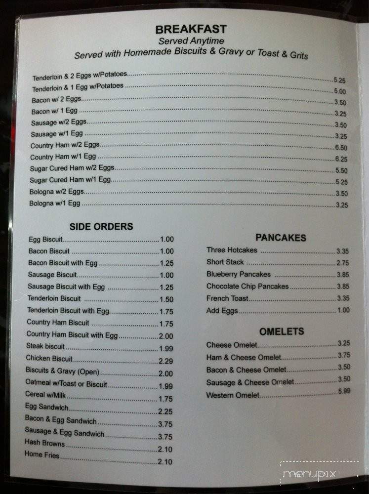 Owens Restaurant - Dandridge, TN menu_pic