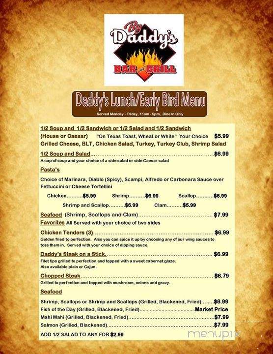 Big Daddy's Bar & Grill - Daytona Beach, FL menu_pic