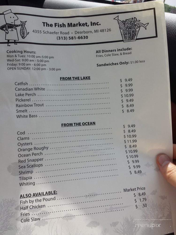 Menu of Fish Market in Dearborn, MI 48126