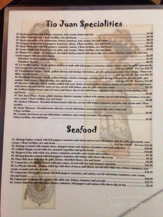 Tio Juan Mexican Grill - Decatur, AL menu_pic