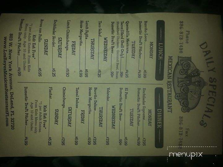 Los Reyes - Deland, FL menu_pic