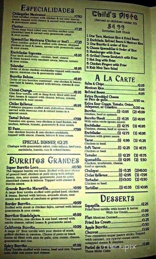 Los Reyes - Deland, FL menu_pic