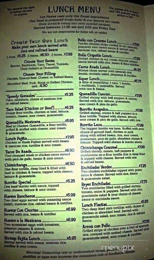 Los Reyes - Deland, FL menu_pic