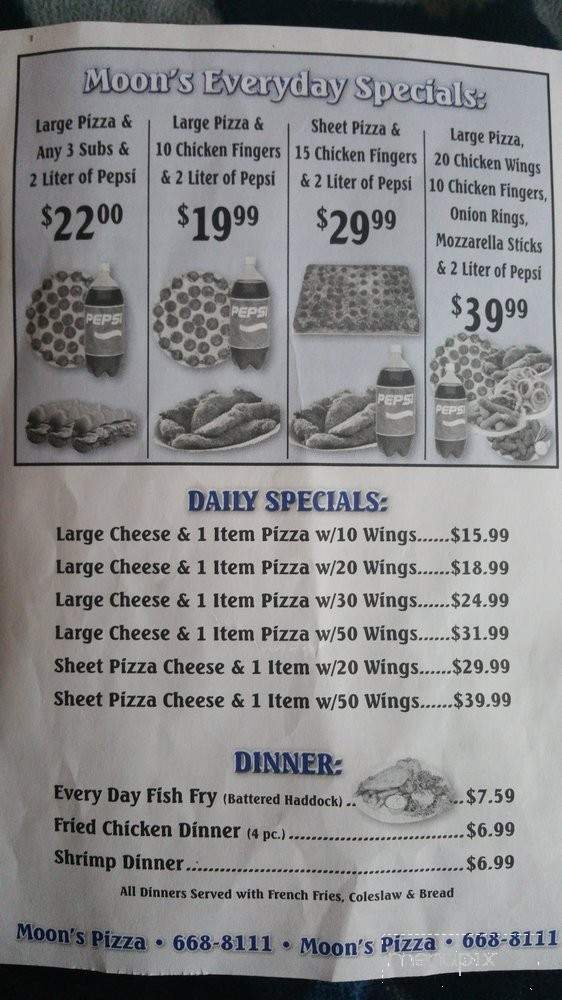Moons Pizza - Depew, NY menu_pic