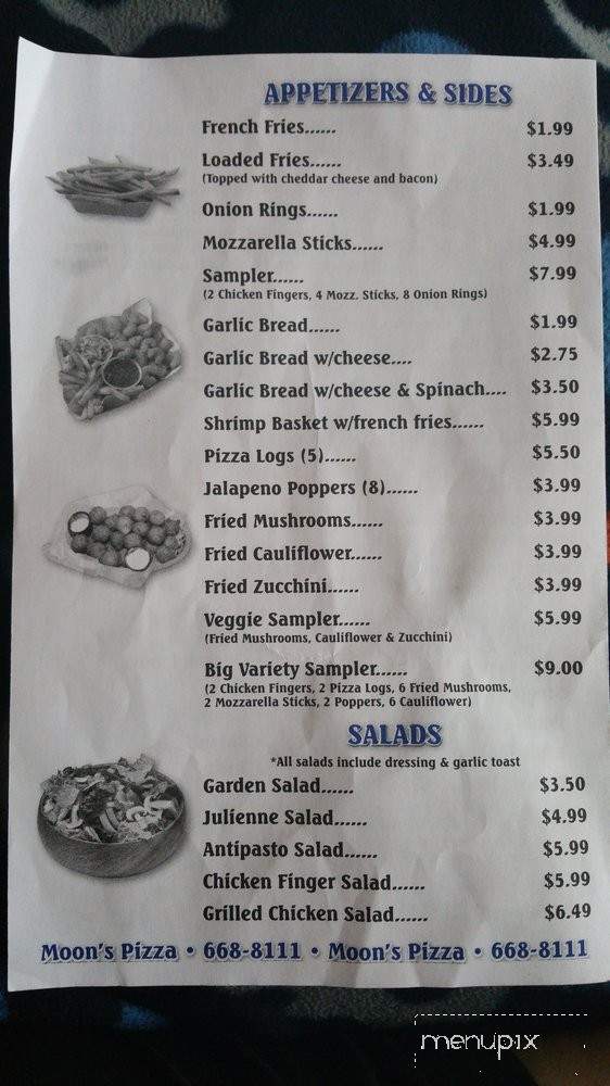 Moons Pizza - Depew, NY menu_pic