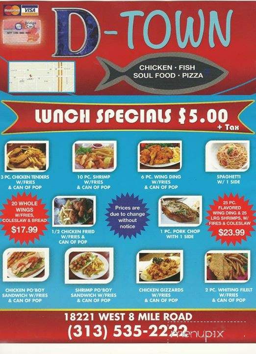 D Town Fish & Soul Food - Detroit, MI menu_pic