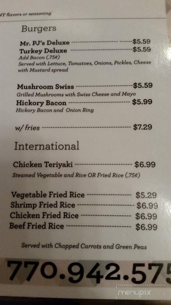Menu of Mr P J's Buffalo Wings in Douglasville, GA 30135