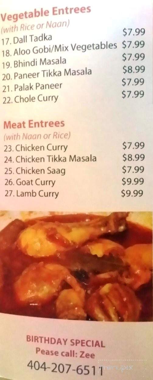 Curry Asian Cuisine - Duluth, GA menu_pic