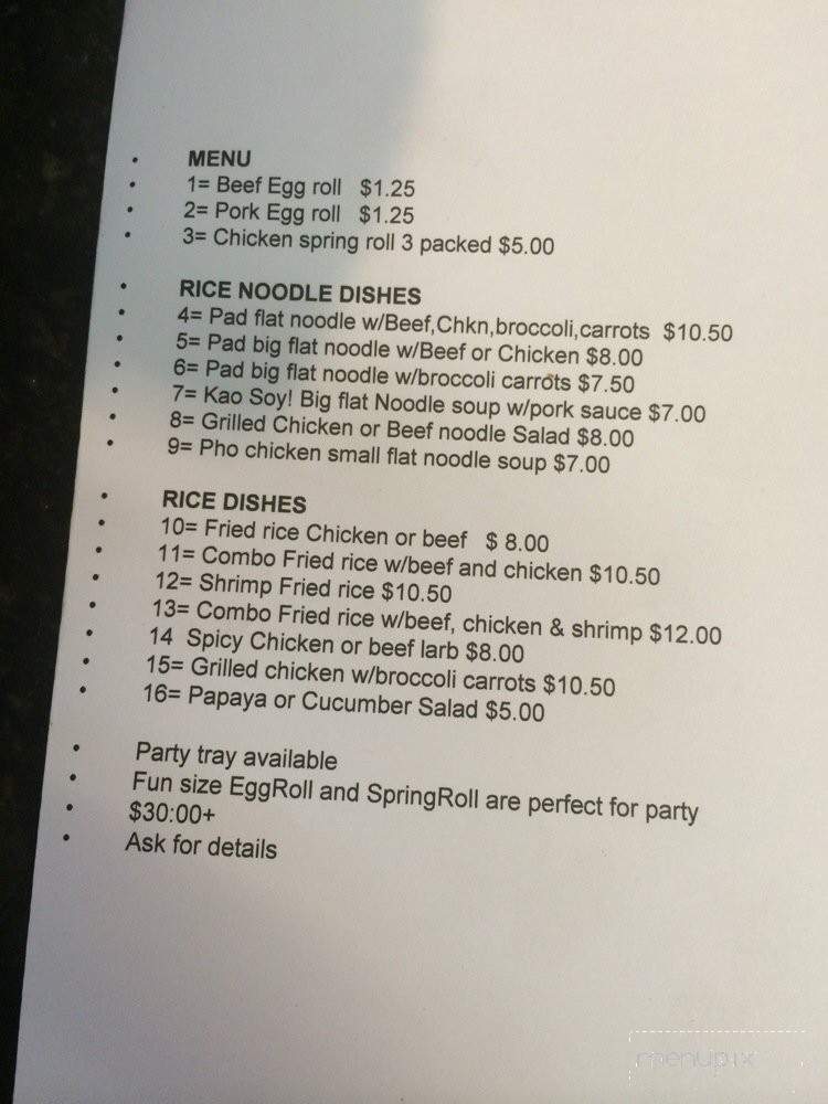 Tai's Eggrolls - Duncanville, TX menu_pic