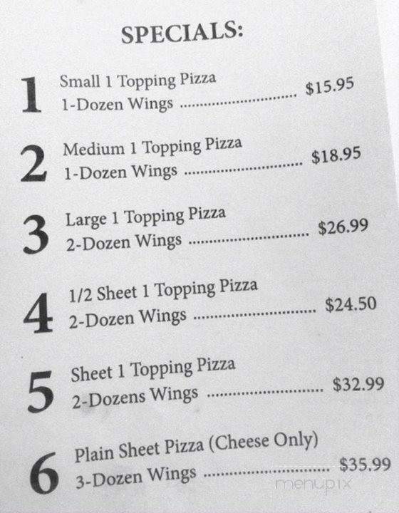 Earl's Home Town Pizzeria - Dundee, NY menu_pic