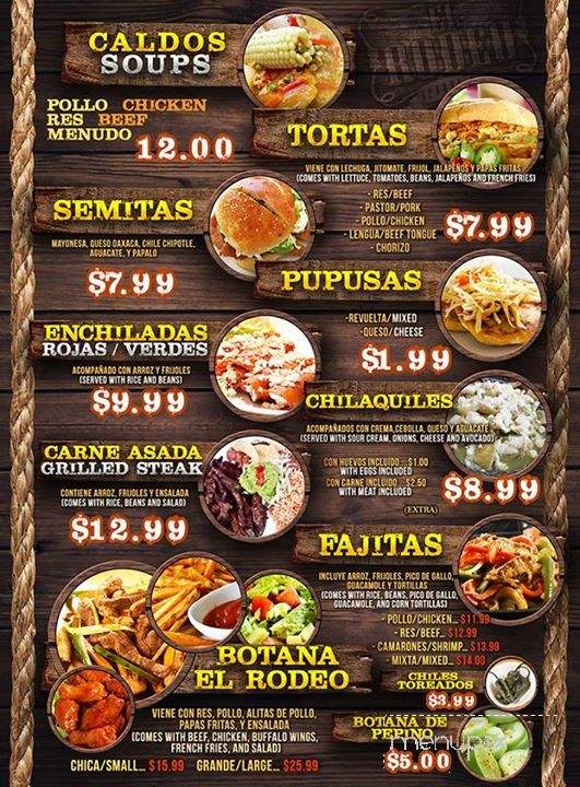 El Rodeo Restaurant and Sports Bar - East Riverdale, MD menu_pic