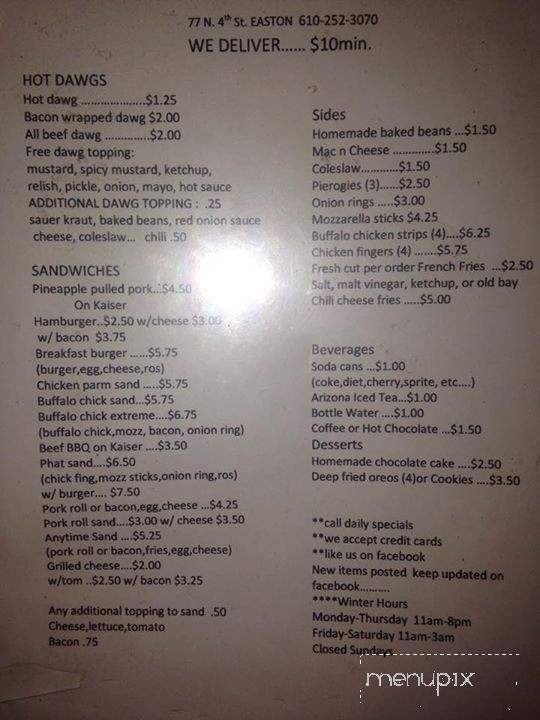 Downtown Dawg - Easton, PA menu_pic