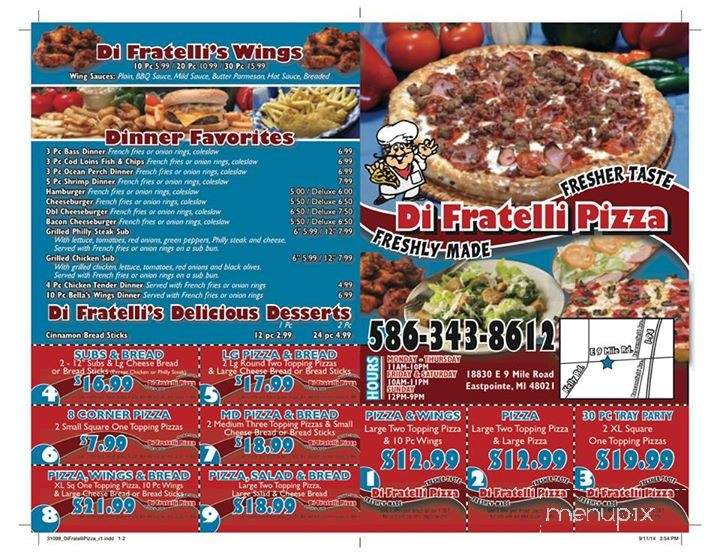 Di Fratelli Pizza - Eastpointe, MI menu_pic
