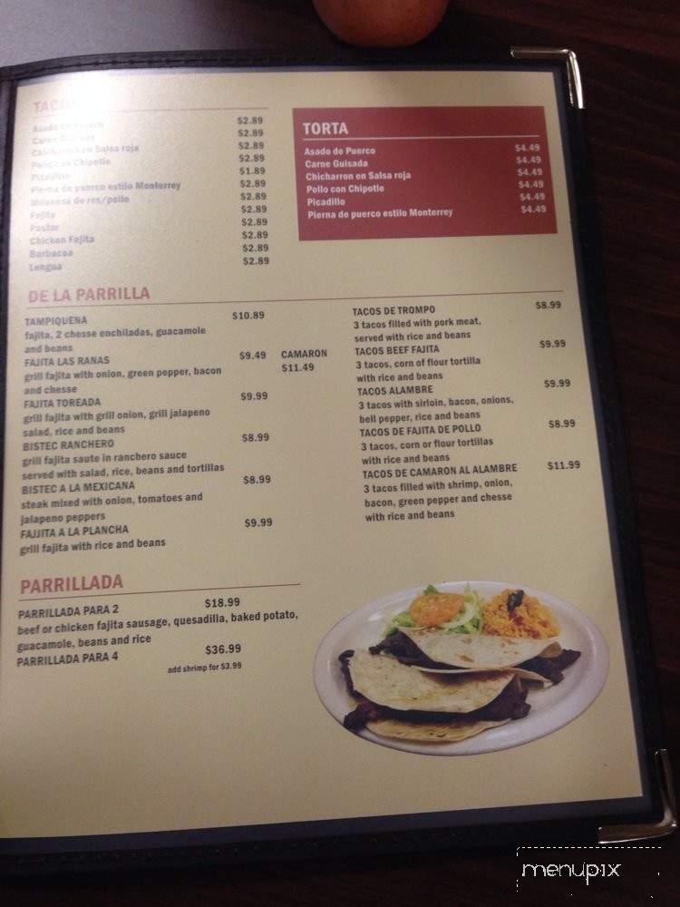El Meson de la Ranas - Edinburg, TX menu_pic