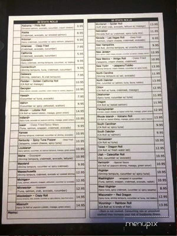 Sushi Park - El Centro, CA menu_pic