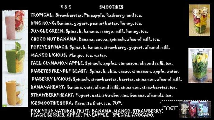 V and G Ice Cream and Coffee Parlor - El Paso, TX menu_pic