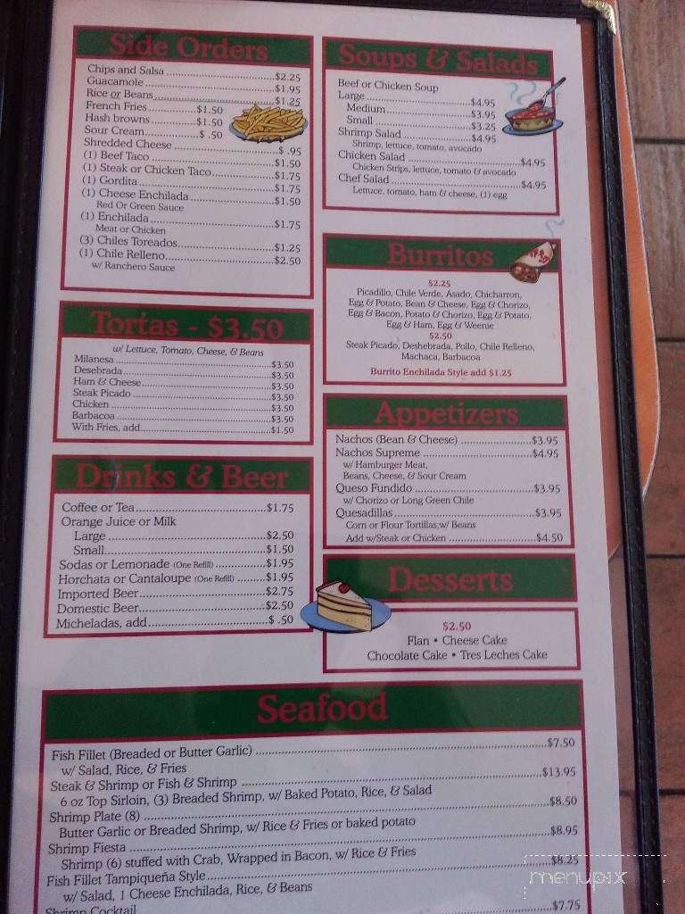 El Sarape Del Valle - El Paso, TX menu_pic