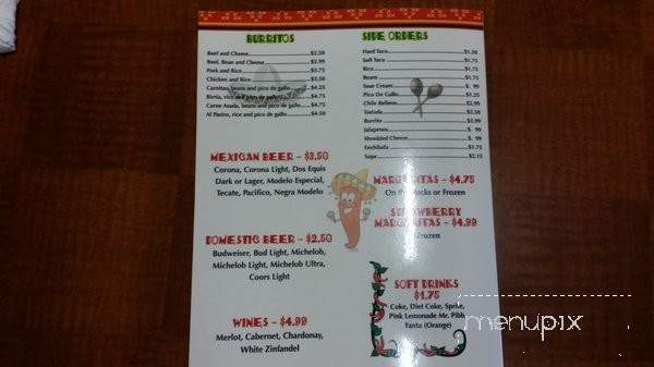 Chavela's - Elgin, SC menu_pic