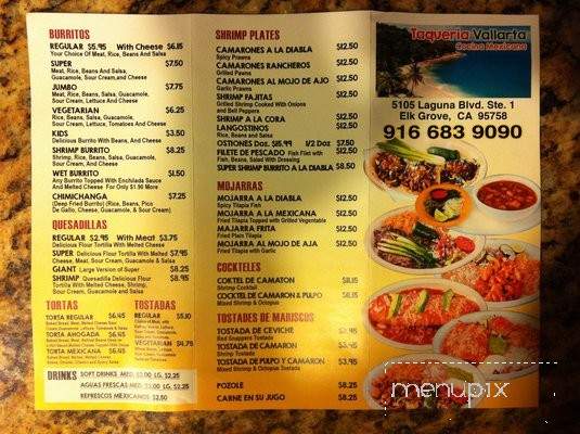 Taqueria Vallarta - Elk Grove, CA menu_pic