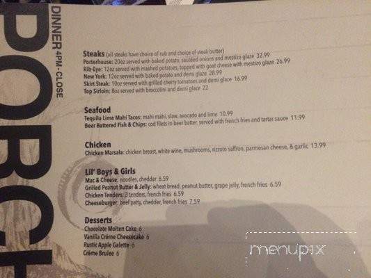 Porch - Ellensburg, WA menu_pic