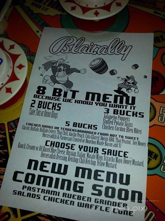 Blairally Vintage Arcade - Eugene, OR menu_pic