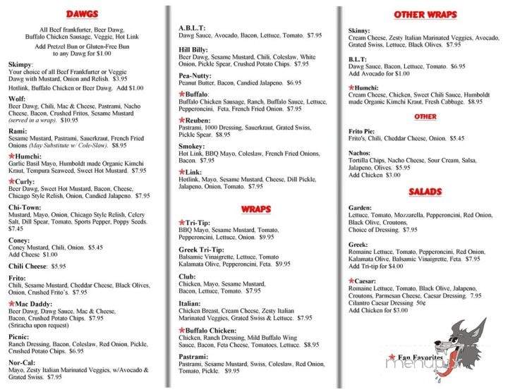 Wolf Dawg - Eureka, CA menu_pic
