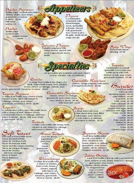 Little Jalisco Taqueria - Eureka, CA menu_pic
