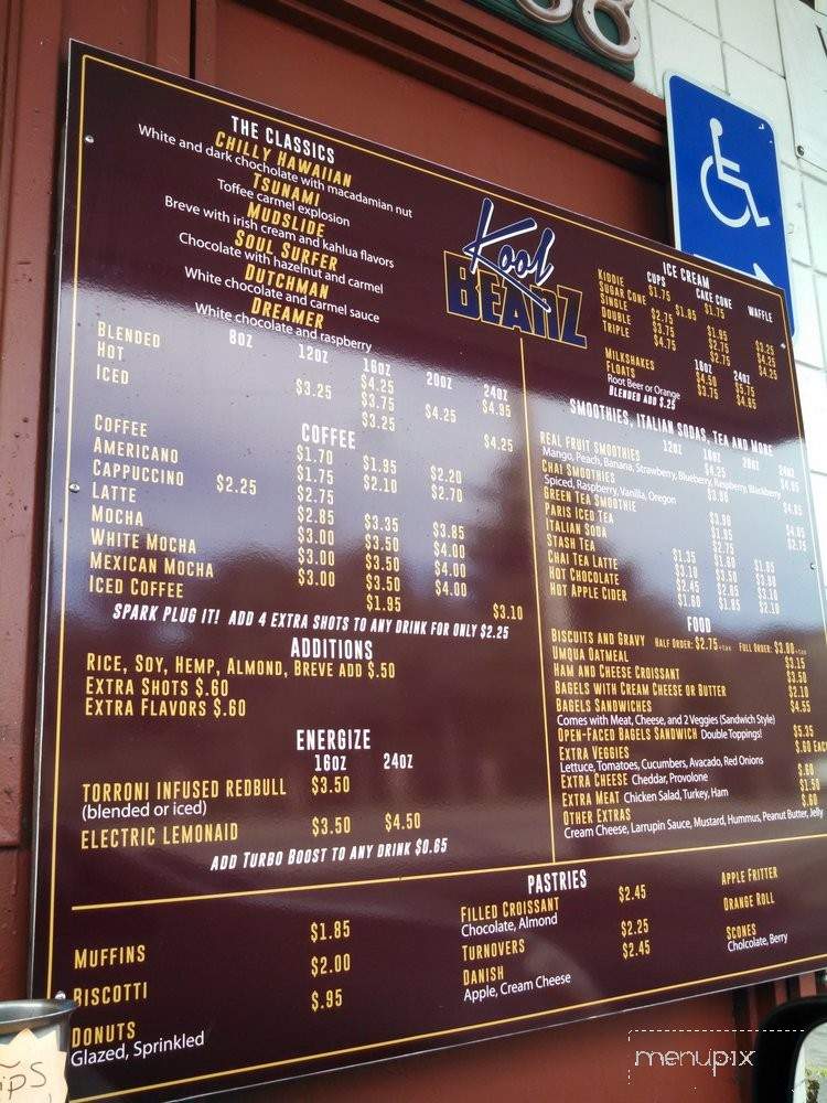 Kool Beans Coffee & Ice Cream - Eureka, CA menu_pic