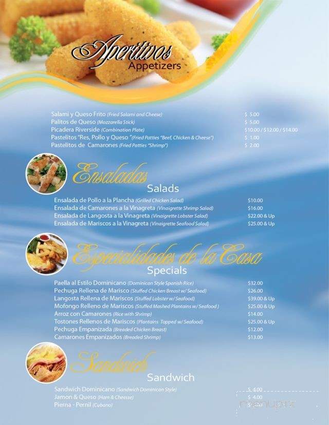 Riverside Sports Bar & Restaurant - Fall River, MA menu_pic