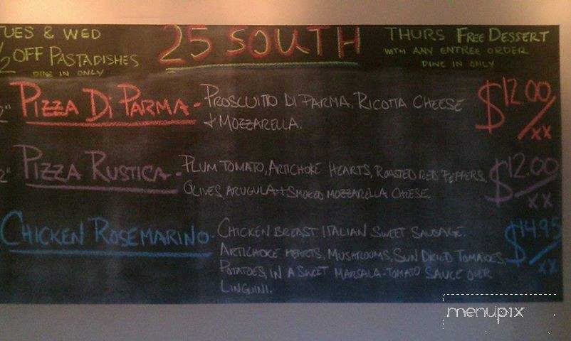Twenty Five South - Fanwood, NJ menu_pic