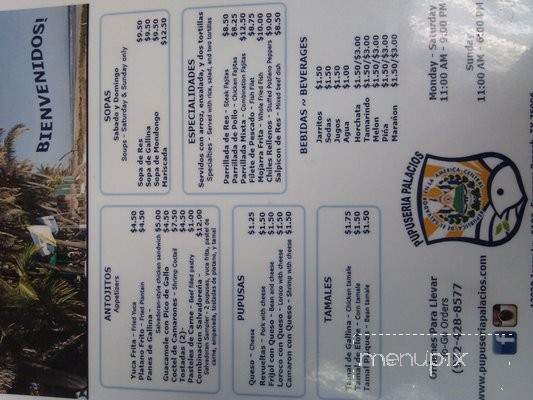 Pupuseria Palacios - Farmers Branch, TX menu_pic