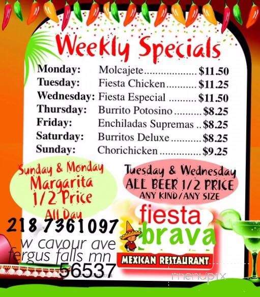 Fiesta Brava - Fergus Falls, MN menu_pic